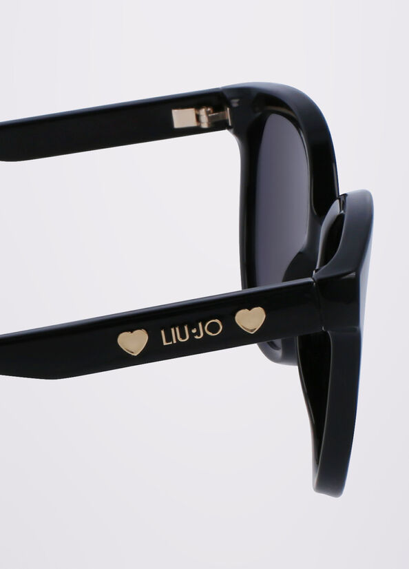 Gafas de Sol Liu Jo Rectangular Mujer Negras | KRV-360819