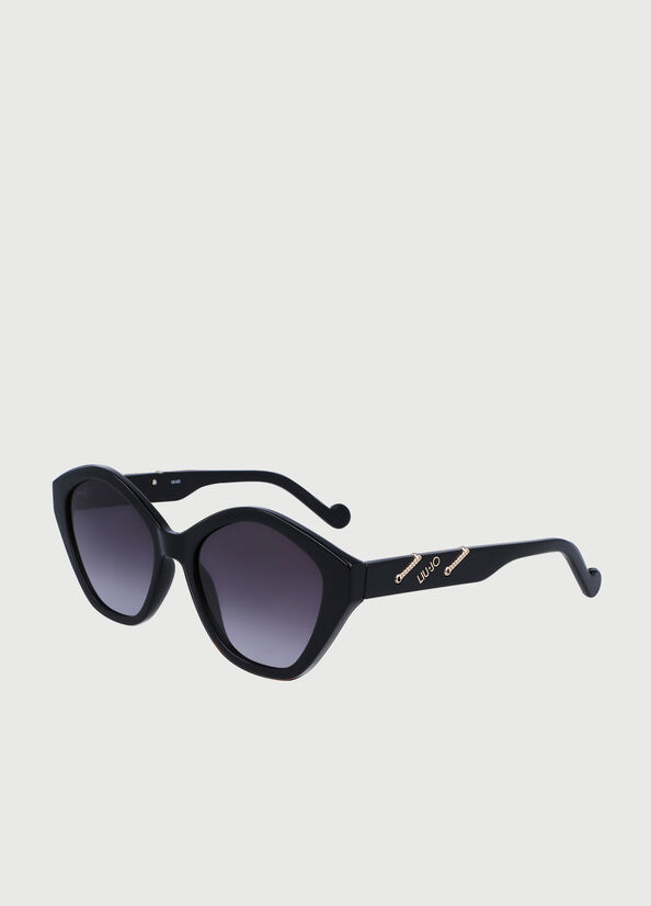 Gafas de Sol Liu Jo With Jewel Chains Mujer Negras | GCX-159360