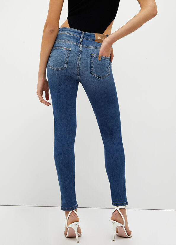 Jeans Skinny Liu Jo Bottom Up Mujer Azules Oscuro | AWY-713495