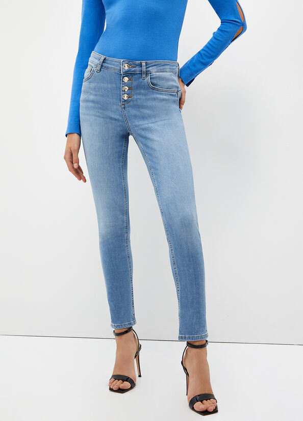 Jeans Skinny Liu Jo Bottom Up Mujer Azules | PCK-243597