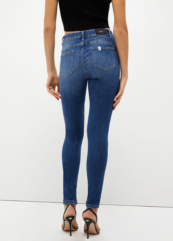 Jeans Skinny Liu Jo Bottom Up Mujer Azules Oscuro | RZI-415973