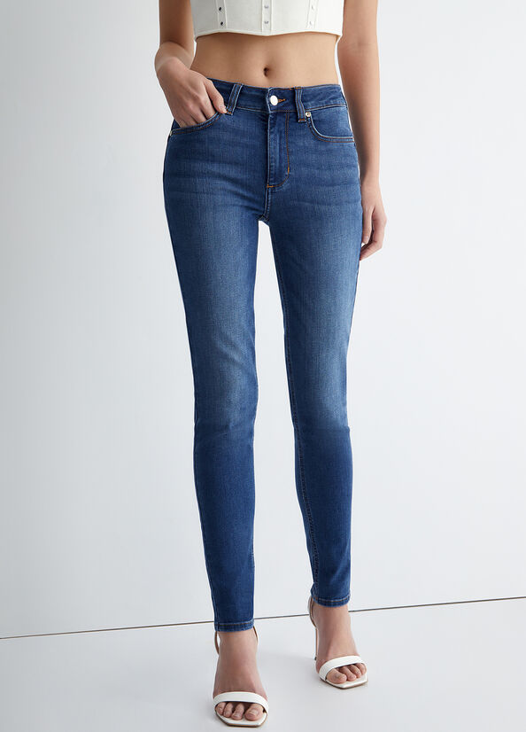 Jeans Skinny Liu Jo Bottom Up Mujer Azules Oscuro | SBR-376584