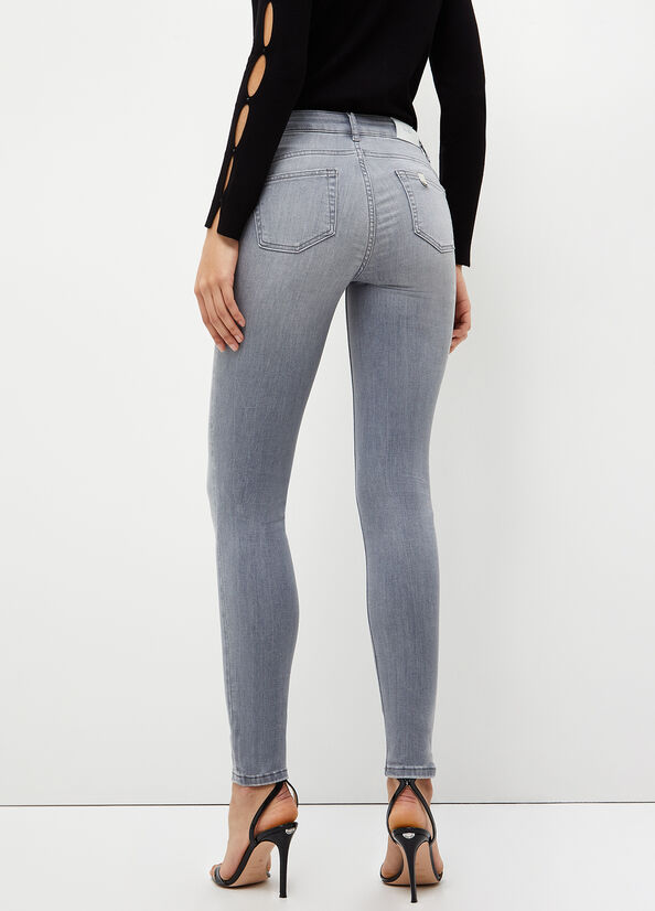 Jeans Skinny Liu Jo Bottom Up Mujer Gris | PTJ-645081