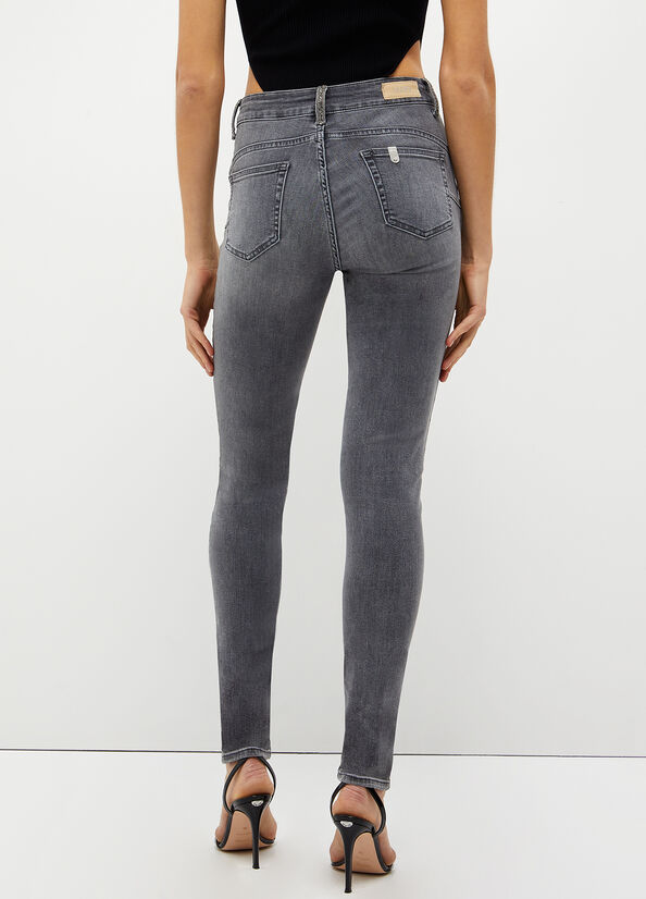 Jeans Skinny Liu Jo Bottom Up Mujer Gris | RXZ-365140