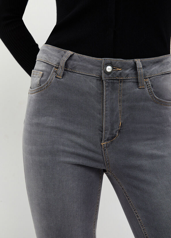 Jeans Skinny Liu Jo Bottom Up Mujer Gris | VBR-065918