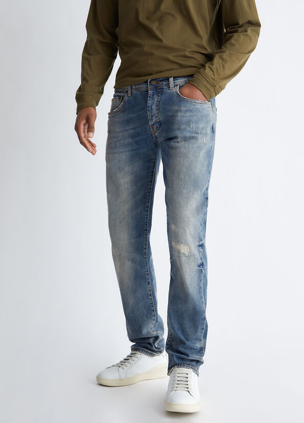 Jeans Skinny Liu Jo Worn Look Slim Hombre Azules | SHW-978620