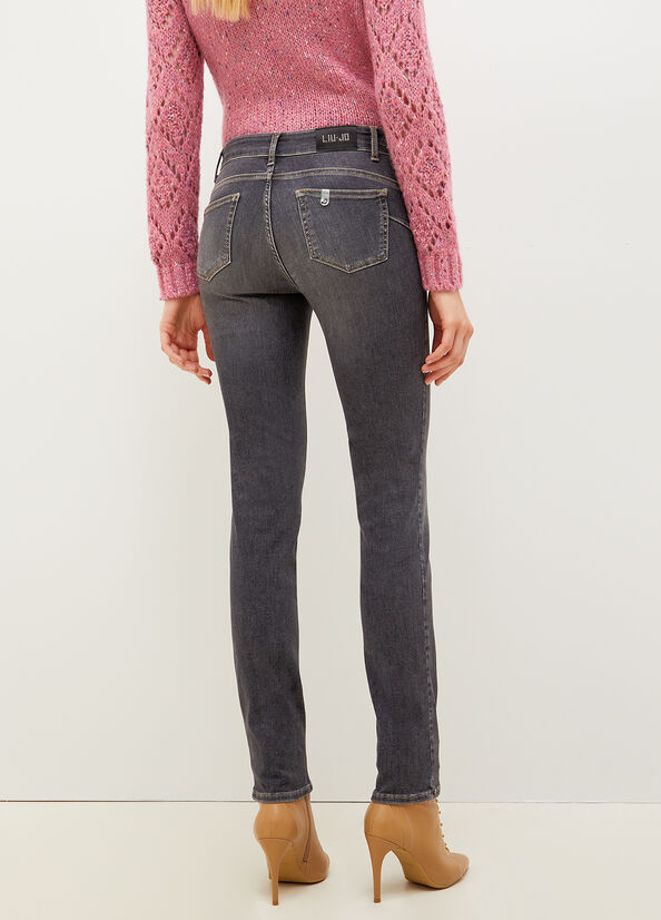 Jeans Slim Liu Jo Bottom Up Mujer Gris Oscuro | UFL-058734