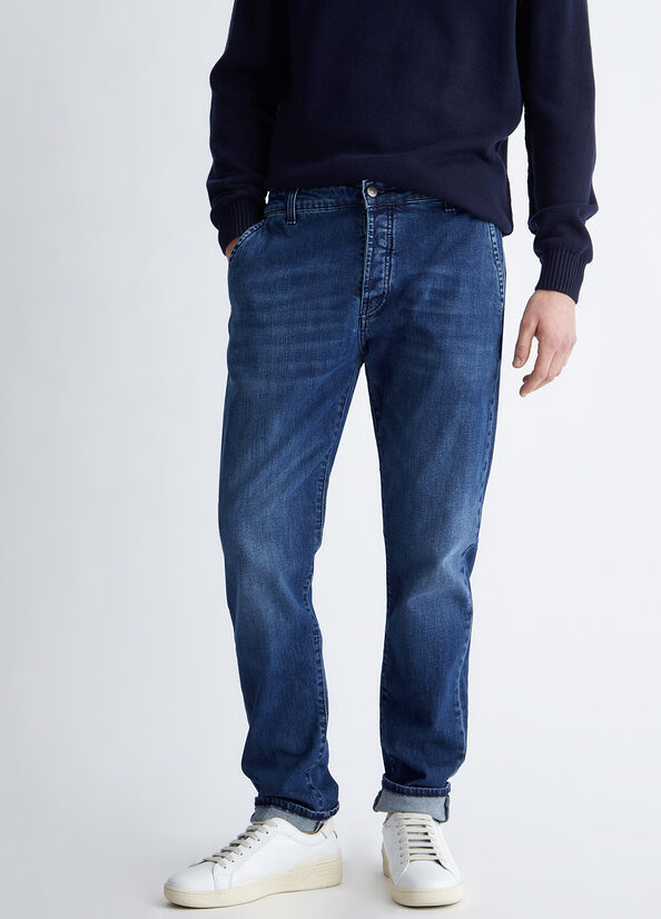 Jeans Slim Liu Jo Regular Hombre Azules Oscuro | KYQ-208657