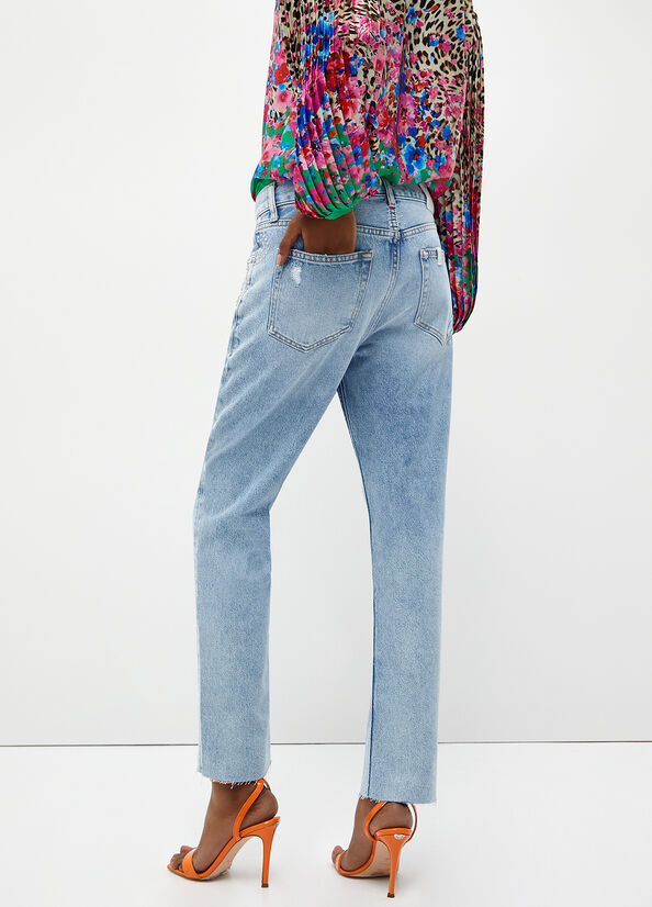 Jeans Slim Liu Jo With Jewel Appliqués Mujer Azules Claro | LHY-730491