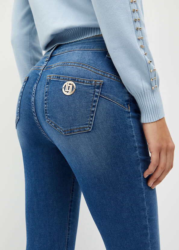 Jeans Slim Liu Jo With Studs Mujer Azules | IGO-897061