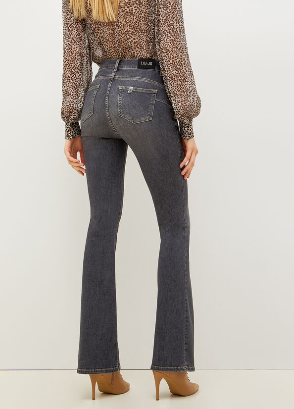 Jeans Straight Liu Jo Bottom Up With Mujer Gris Oscuro | AZW-609431