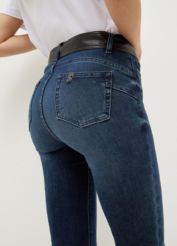 Jeans Straight Liu Jo Bottom Up With Mujer Azules | PHV-401582