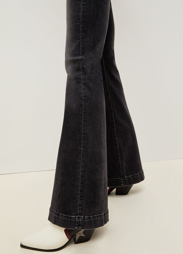 Jeans Straight Liu Jo Denim Authentic With Rhinestones Mujer Negras | RET-418397