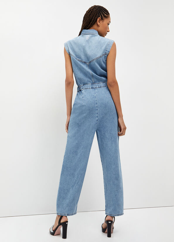 Jeans Straight Liu Jo Denim Jumpsuit Mujer Azules | GOZ-523408