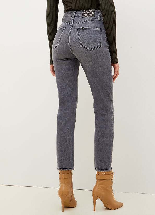 Jeans Straight Liu Jo Eco-Friendly Directo Mujer Gris | IDR-749012