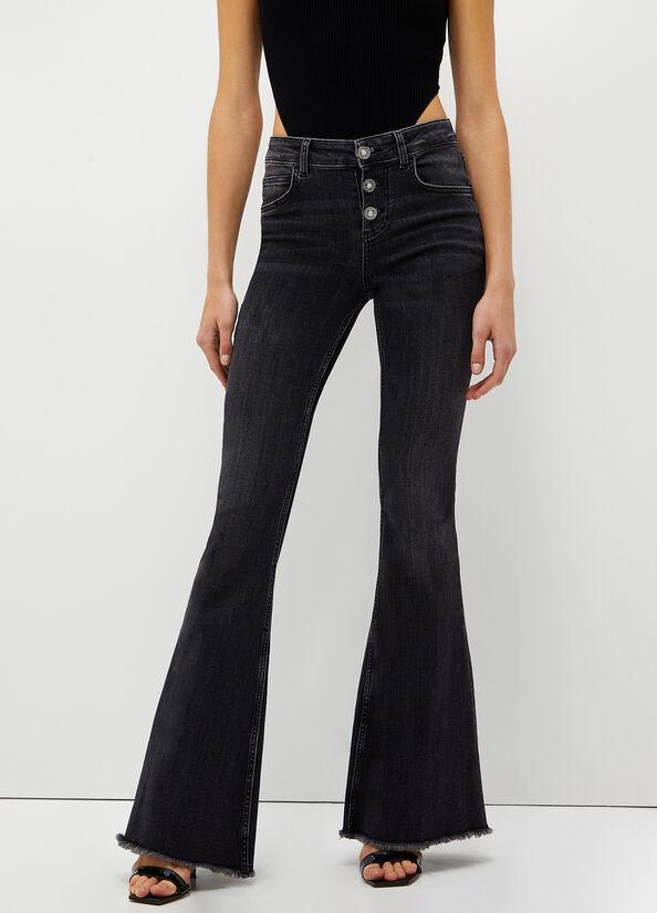 Jeans Straight Liu Jo Eco-Friendly Super Mujer Negras | NOM-534029