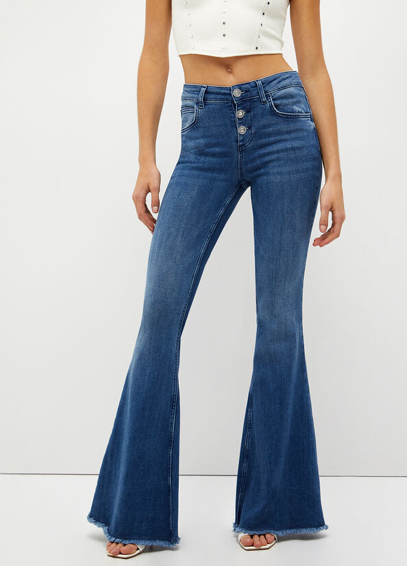 Jeans Straight Liu Jo Eco-Friendly Super Mujer Azules | TEM-367418