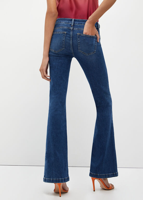 Jeans Straight Liu Jo Stretch Denim Mujer Azules | MTV-392485