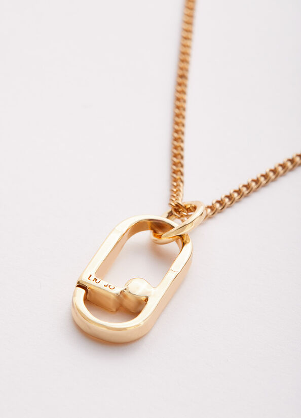 Joyería Liu Jo Monogram Charm Necklace Mujer Doradas | WVR-946023