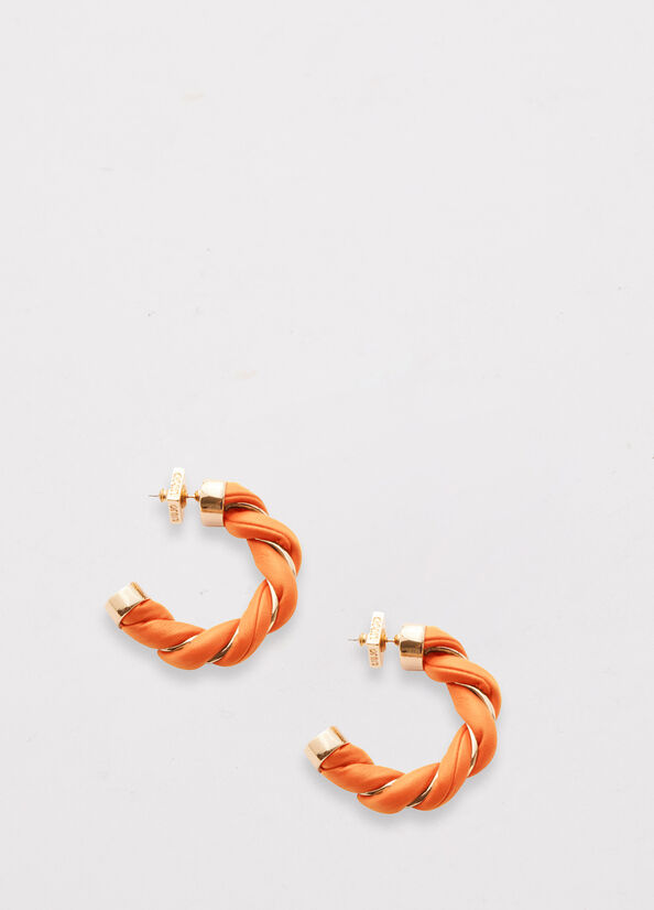 Joyería Liu Jo Torchon Effect Hoop Earrings Mujer Naranjas | XFG-247951