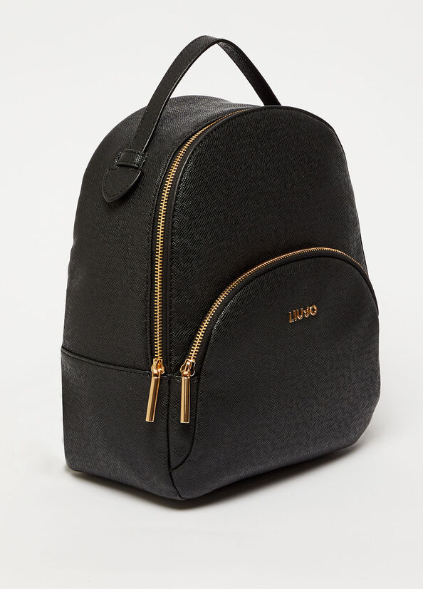 Mochilas Liu Jo Rucksack With Logo Mujer Negras | KUN-052137