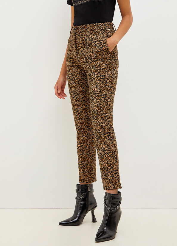 Pantalones Liu Jo Animal Print Chinos Mujer Metal | EIJ-942385