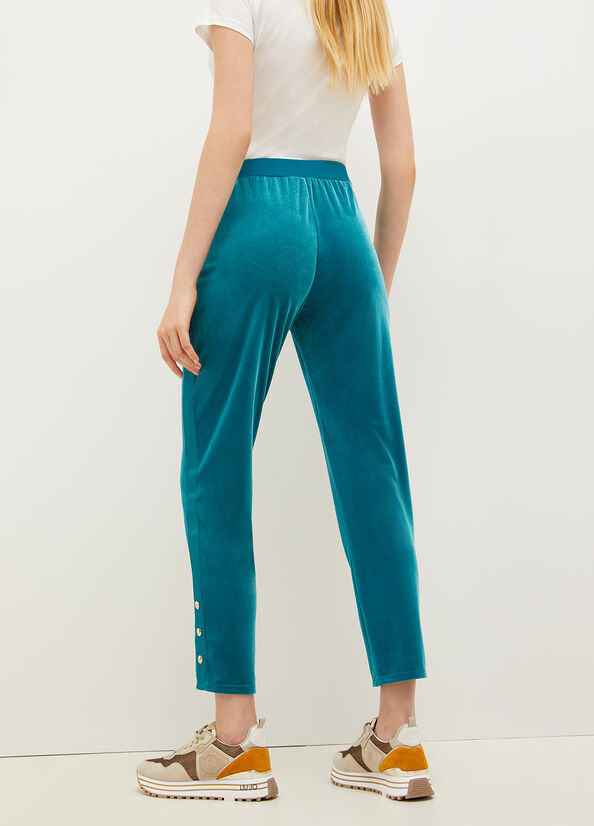 Pantalones Liu Jo Chenille Jogging Mujer Verde | FLV-924063