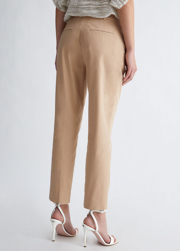 Pantalones Liu Jo Eco-Friendly Cigarette Mujer Beige | SDC-492630