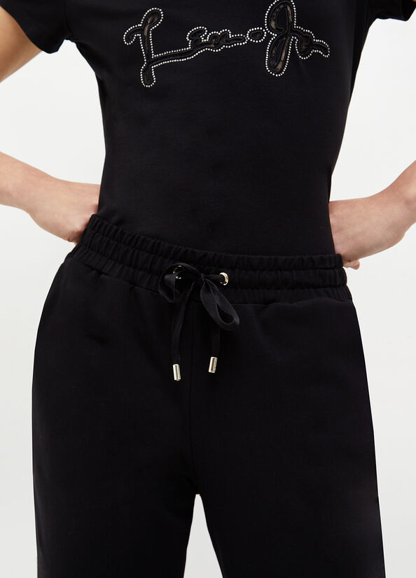 Pantalones Liu Jo Eco-Friendly Jogging Mujer Negras | CLT-740328