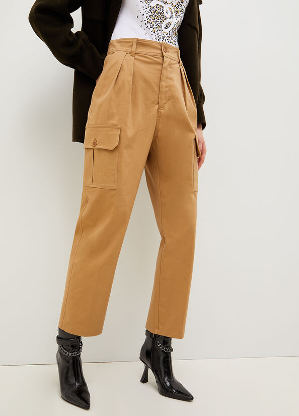 Pantalones Liu Jo Gabardine Cargo Mujer Marrones | PDT-876345