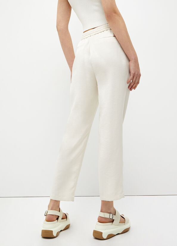 Pantalones Liu Jo Jogging Mujer Creme | DGL-961527