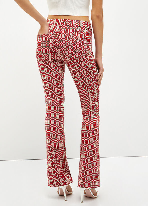 Pantalones Liu Jo Optical Jacquard Mujer Rojas | WRK-091786