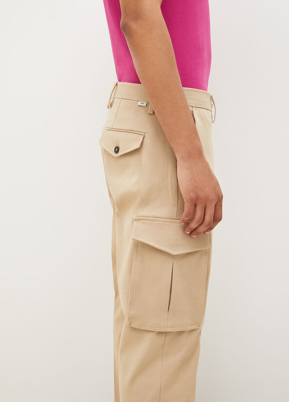 Pantalones Liu Jo Regular Fit Cargo Hombre Beige | UEF-045839