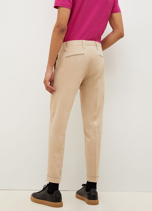 Pantalones Liu Jo Regular Fit Chinos Hombre Beige | BKV-976312