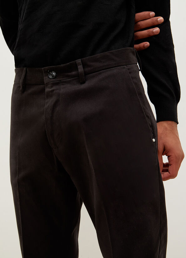 Pantalones Liu Jo Regular Fit Chinos Hombre Negras | JAP-921478