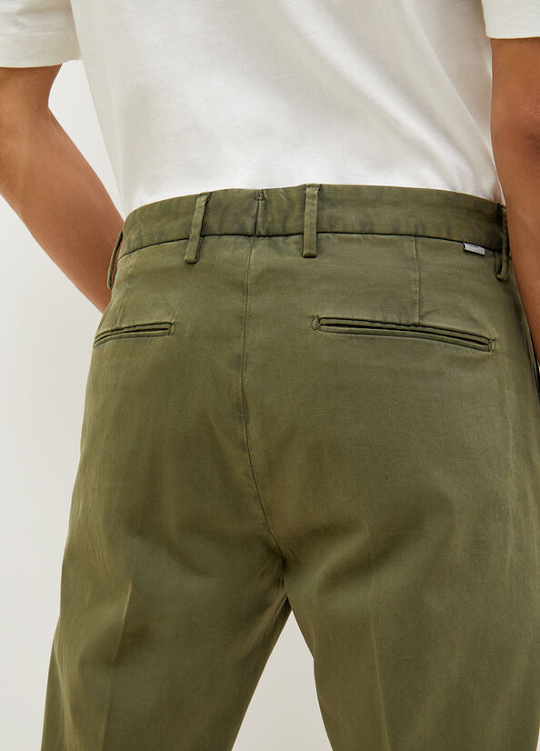 Pantalones Liu Jo Regular Fit Chinos Hombre Verde | QVS-680715