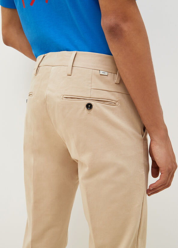 Pantalones Liu Jo Slim Fit Chinos Hombre Beige | KPI-863107