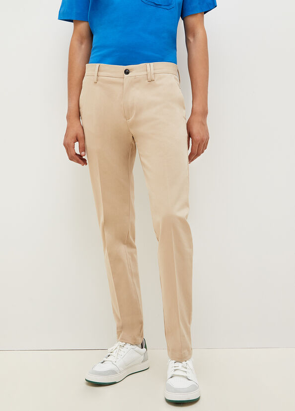 Pantalones Liu Jo Slim Fit Chinos Hombre Beige | KPI-863107