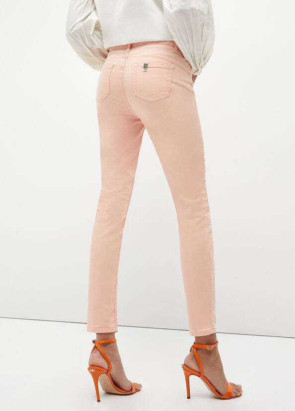 Pantalones Liu Jo Stretch Bottom Up Mujer Coral | ACS-529806