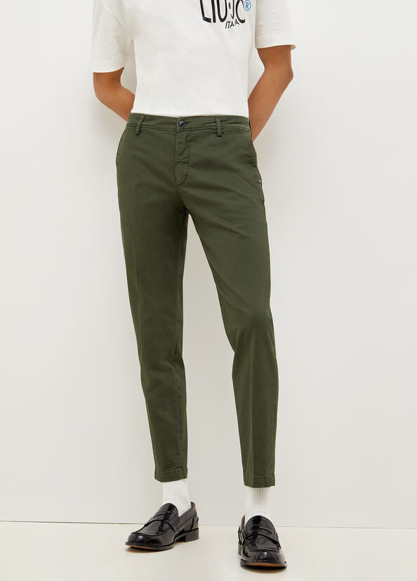 Pantalones Liu Jo Super Slim Chino Hombre Verde | DHB-468395