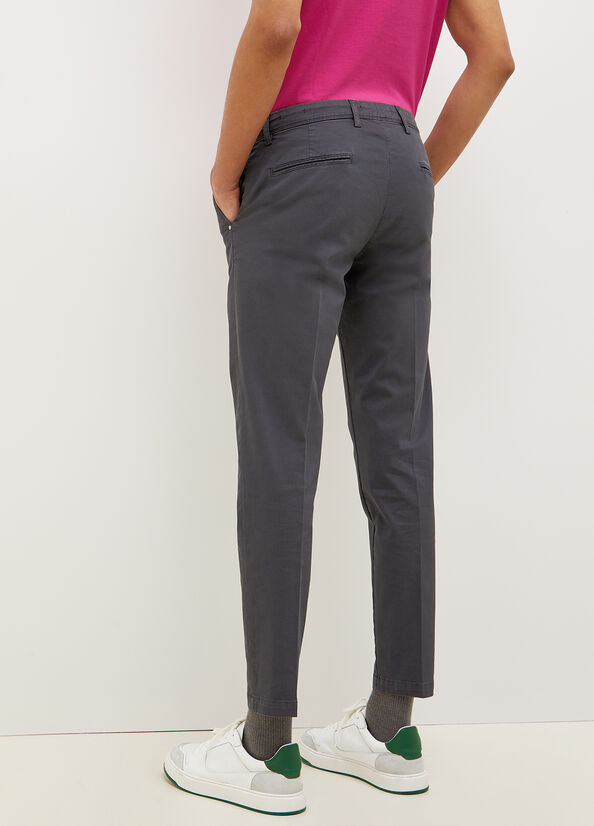 Pantalones Liu Jo Super Slim Chino Hombre Gris Oscuro | XQR-809537