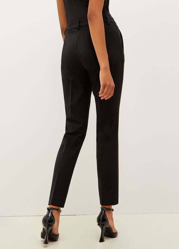 Pantalones Liu Jo Twill Chinos Mujer Negras | FYR-789546