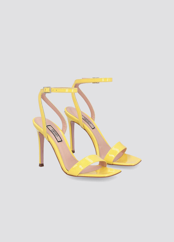 Sandalias Liu Jo Charol Cuero Tacón Mujer Amarillo | ODG-145278