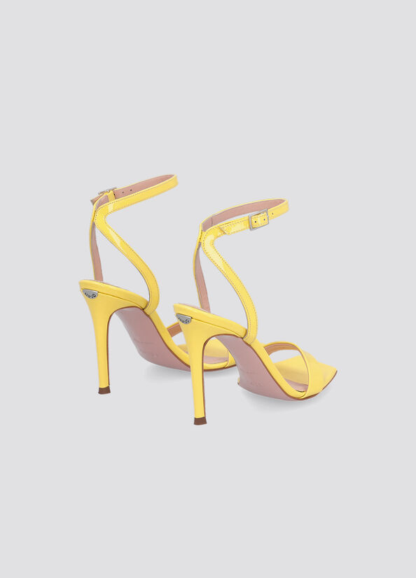 Sandalias Liu Jo Charol Cuero Tacón Mujer Amarillo | ODG-145278