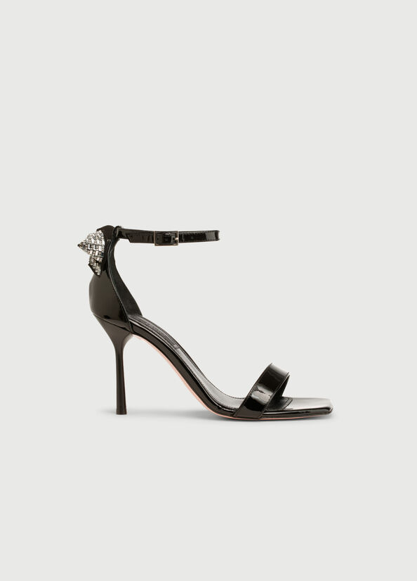 Sandalias Liu Jo Charol Cuero With Stiletto Heel Mujer Negras | ZFW-468031