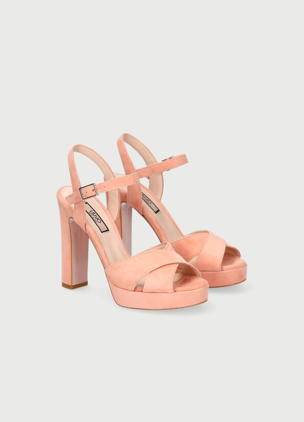 Sandalias Liu Jo With Anchos Heel Mujer Rosas | FMY-624813