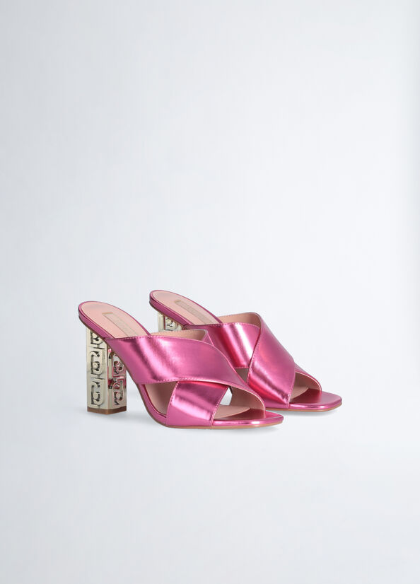 Sandalias Liu Jo With Branded Heel Mujer Fucsia | CVN-619430