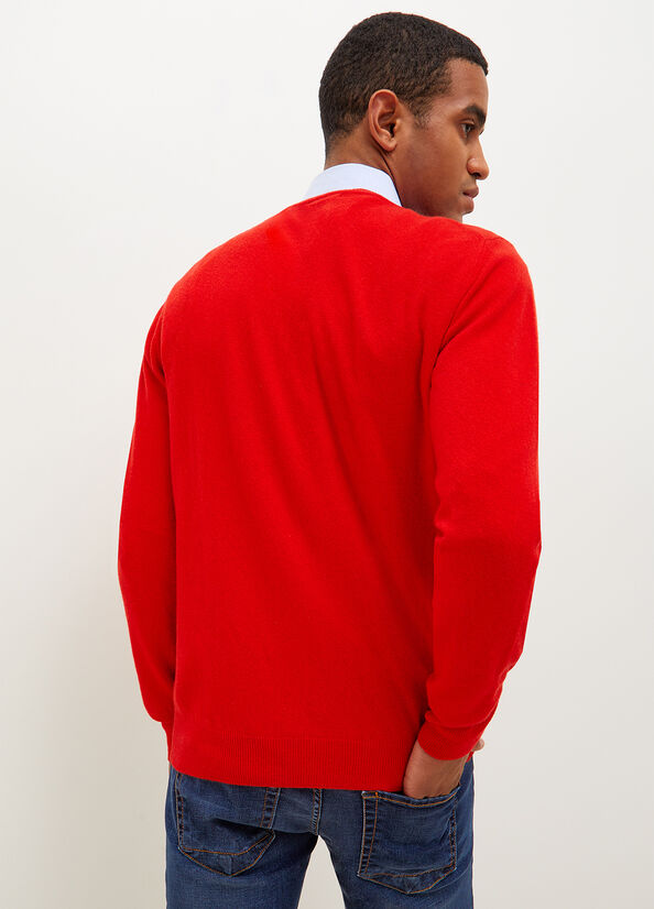 Suéteres Liu Jo Cashmere Pullover Hombre Rojas | VBS-642503