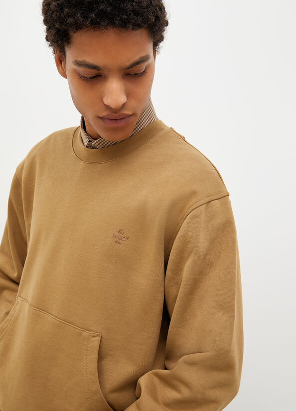 Suéteres Liu Jo Crew Neck Hombre Marrones | BGW-926430