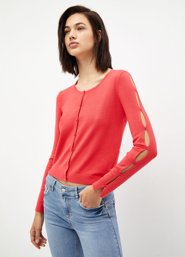 Suéteres Liu Jo Eco-Friendly Knit Cardigan Mujer Rojas | MHE-465239